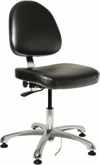 Bevco - ESD Swivel Chair - 20" Wide x 18" Deep, Vinyl Seat, Black - Caliber Tooling