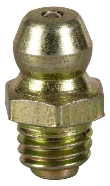 Value Collection - Straight Head Angle, 1/4-28 Steel Thread-Forming Grease Fitting - 7.94mm Hex - Caliber Tooling