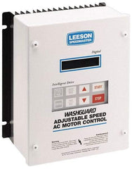 Leeson - Three Phase, 400-480 Volt, 25 hp, Frequency Drive, Inverter & Speed Control - 10.26" Wide x 8.35" Deep x 15-3/4" High, NEMA 4/12 - Caliber Tooling