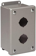 Cooper B-Line - 2 Hole, 1.203 Inch Hole Diameter, Stainless Steel Pushbutton Switch Enclosure - 5-3/4 Inch High x 3-1/4 Inch Wide x 3 Inch Deep, 12, 13 NEMA Rated - Caliber Tooling