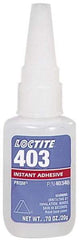 Loctite - 0.70 oz Bottle Clear Instant Adhesive - Series 403, 50 sec Fixture Time, 24 hr Full Cure Time, Bonds to Plastic & Rubber - Caliber Tooling