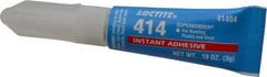 Loctite - 0.11 oz Tube Clear Instant Adhesive - Series 414, 20 sec Fixture Time, 24 hr Full Cure Time, Bonds to Metal, Plastic & Rubber - Caliber Tooling