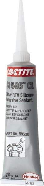 Loctite - 80 mL Tube Clear RTV Silicone Joint Sealant - 30 min Tack Free Dry Time, 24 hr Full Cure Time, Series 160 - Caliber Tooling