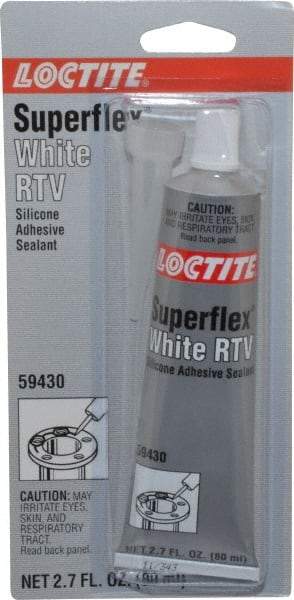 Loctite - 80 mL Tube White RTV Silicone Joint Sealant - 30 min Tack Free Dry Time, 24 hr Full Cure Time, Series 135 - Caliber Tooling