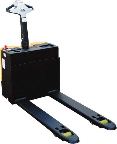 Vestil - 3,300 Lb Capacity, 7-51/64" Lift Electric Pallet Truck - 3.1" Min Lift Height, 47" Fork Length x 25" Fork Width, 28-1/4" Overall Width - Caliber Tooling