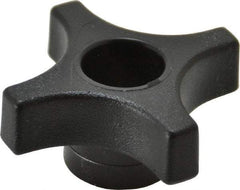 Gibraltar - 2-1/4" Head Diam, 4 Point Lobed Knob - 5/16-18 Hole, Thermoplastic, Black - Caliber Tooling