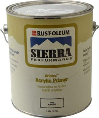 Rust-Oleum - 1 Gal Semi Gloss Gray Water-Based Acrylic Enamel Primer - 180 to 545 Sq Ft/Gal, 0 gL Content - Caliber Tooling