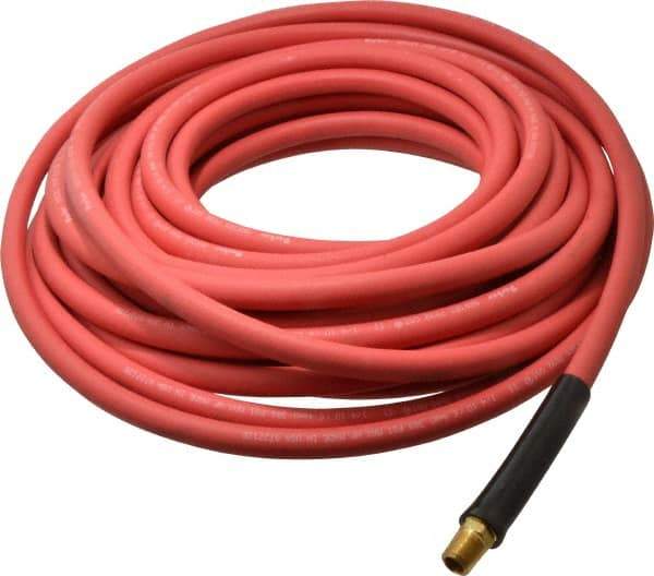 Parker - 1/4" ID x 1/2" OD 50' Long Multipurpose Air Hose - MNPT x MNPT Ends, 300 Working psi, -40 to 212°F, 1/4" Fitting, Red - Caliber Tooling