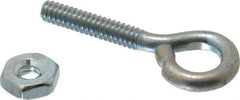 Gibraltar - #6-32, Zinc-Plated Finish, Steel Wire Turned Open Eye Bolt - 5/8" Thread Length, 1/4" ID x 1/2" OD, 3/4" Shank Length - Caliber Tooling