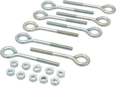 Gibraltar - 1/4-20, Zinc-Plated Finish, Steel Wire Turned Open Eye Bolt - 1-1/4" Thread Length, 1/2" ID x 1" OD, 2-1/2" Shank Length - Caliber Tooling