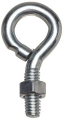 Gibraltar - #10-24, Zinc-Plated Finish, Steel Wire Turned Open Eye Bolt - 1" Thread Length, 3/8" ID x 3/4" OD, 2" Shank Length - Caliber Tooling