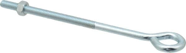 Gibraltar - 5/16-18, Zinc-Plated Finish, Steel Wire Turned Open Eye Bolt - 4" Thread Length, 5/8" ID x 1-1/4" OD, 6" Shank Length - Caliber Tooling