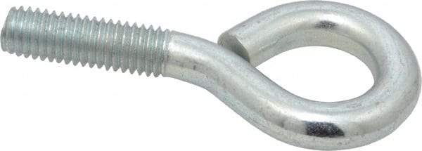 Gibraltar - 1/2-13, Zinc-Plated Finish, Steel Wire Turned Open Eye Bolt - 1-1/2" Thread Length, 1" ID x 2" OD, 2" Shank Length - Caliber Tooling