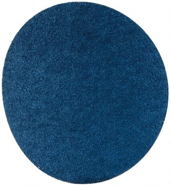 Superior Abrasives - 5" Diam, 50 Grit Zirconia Alumina Adhesive PSA Disc - Coarse Grade, Blue, X Weighted Backing, Flexible - Caliber Tooling