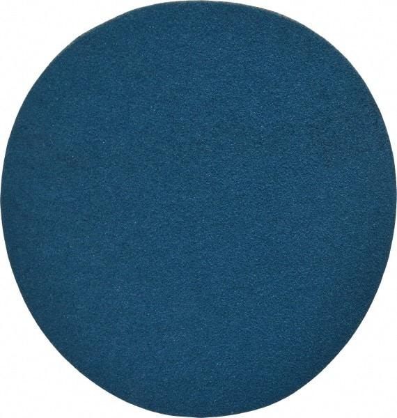 Superior Abrasives - 5" Diam, 80 Grit Zirconia Alumina Adhesive PSA Disc - Medium Grade, Blue, X Weighted Backing, Flexible - Caliber Tooling