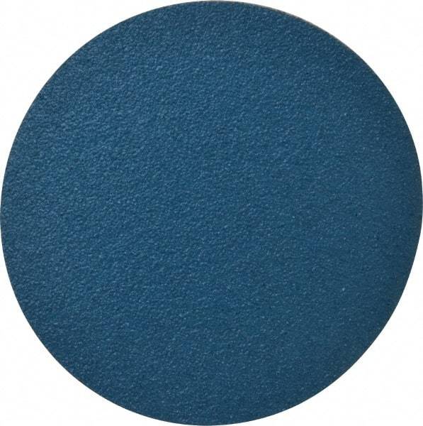 Superior Abrasives - 6" Diam, 36 Grit Zirconia Alumina Adhesive PSA Disc - Very Coarse Grade, Blue, X Weighted Backing, Flexible - Caliber Tooling