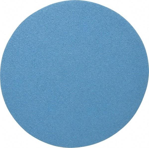 Superior Abrasives - 6" Diam, 60 Grit Zirconia Alumina Adhesive PSA Disc - Medium Grade, Blue, X Weighted Backing, Flexible - Caliber Tooling