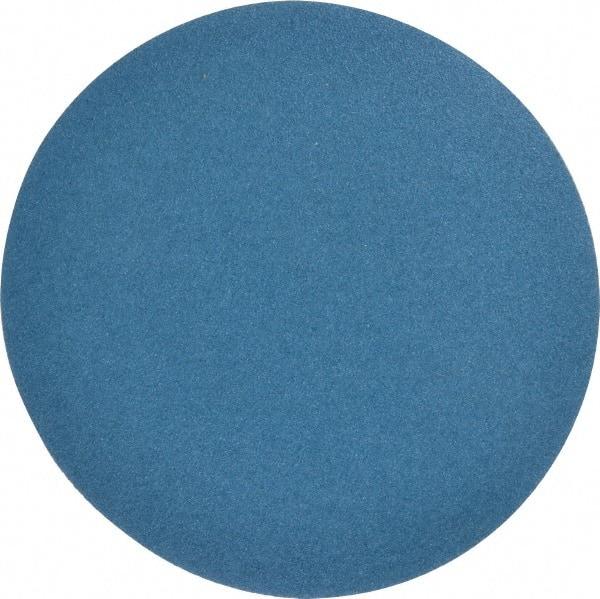 Superior Abrasives - 10" Diam, 40 Grit Zirconia Alumina Adhesive PSA Disc - Coarse Grade, Blue, Cloth Backing, Flexible - Caliber Tooling