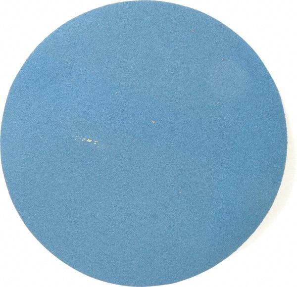 Superior Abrasives - 10" Diam, 50 Grit Zirconia Alumina Adhesive PSA Disc - Coarse Grade, Blue, Cloth Backing, Flexible - Caliber Tooling