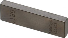 Mitutoyo - 0.139" Rectangular Steel Gage Block - Accuracy Grade AS-1, Includes Certificate of Inspection - Caliber Tooling