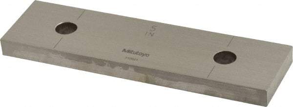 Mitutoyo - 5" Rectangular Steel Gage Block - Accuracy Grade AS-1, Includes Certificate of Inspection - Caliber Tooling