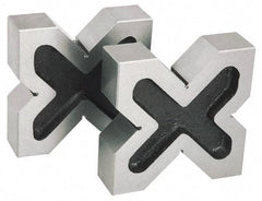 SPI - 1-9/16 to 2-3/8" Capacity, 90° Angle, Cast Iron 4-Way V-Block - 4-3/4" Long x 1-3/8" Wide x 4-3/4" High, Sold as Matched Pair - Caliber Tooling