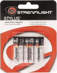 Streamlight - Size AAAA, Alkaline, 6 Pack, Standard Battery - 1.5 Volts, Button Tab Terminal - Caliber Tooling