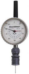 TESA Brown & Sharpe - 0 to 1 Inch Range, White Dial Depth Gage - 0.001 Inch Graduation - Caliber Tooling