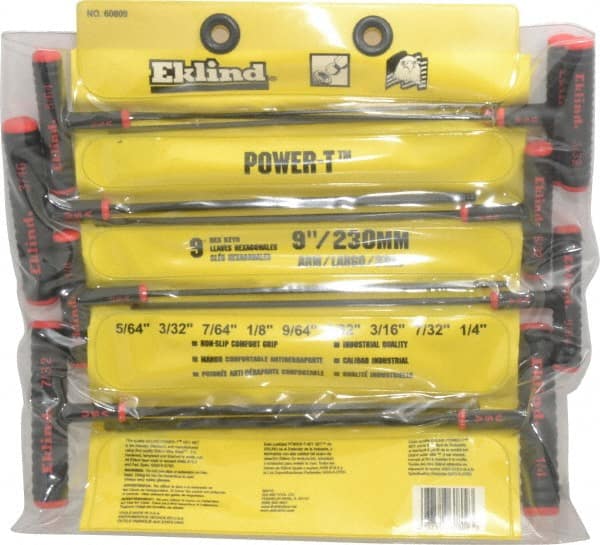 Eklind - 9 Piece T-Handle Hex Key Set - Exact Industrial Supply