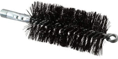 Schaefer Brush - 4-1/2" Brush Length, 2-1/4" Diam, Double Stem, Double Spiral Tube Brush - 7-1/2" Long, Tempered Steel Wire, 1/4" NPT Male Connection - Caliber Tooling