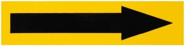 NMC - Pipe Marker with No Legend and Arrow Graphic - 1-1/2 to 2" Pipe Outside Diam, Black on Yellow - Caliber Tooling