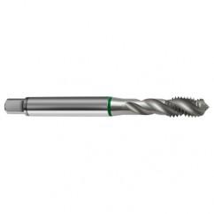 M10x1.5 6H 3-Flute Cobalt Green Ring Semi-Bottoming 40 degree Spiral Flute Tap-Bright - Caliber Tooling