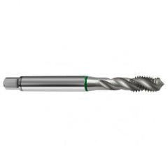 M10x1.5 6H 3-Flute Cobalt Green Ring Semi-Bottoming 40 degree Spiral Flute Tap-Bright - Caliber Tooling