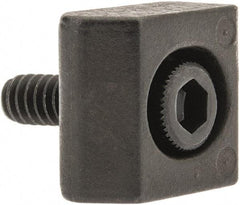 Mitee-Bite - 4-40 Screw Thread, 3/8" Wide x 0.075" High, Serrated Steel Standard Style Screw Mount Toe Clamp - 650 Lb Holding Force, 16" Lb Torque, 1.33 Lb Ft Torque, 0.26" Long Extension, 0.0075" Throw, 8 Clamps in Package - Caliber Tooling