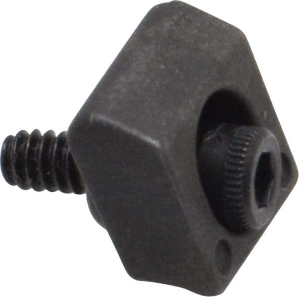 Mitee-Bite - 4-40 Screw Thread, 3/8" Wide x 0.075" High, Smooth Steel Standard Style Screw Mount Toe Clamp - 650 Lb Holding Force, 16" Lb Torque, 1.33 Lb Ft Torque, 0.26" Long Extension, 0.0075" Throw, 8 Clamps in Package - Caliber Tooling