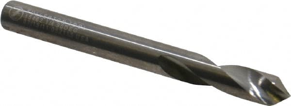 Made in USA - 1/4" Body Diam, 90°, 2-1/2" OAL, Solid Carbide Spotting Drill - Caliber Tooling