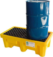 UltraTech - 66 Gal Sump, 3,000 Lb Capacity, 2 Drum, Polyethylene Spill Deck or Pallet - 53" Long x 29" Wide x 17" High, Liftable Fork, Drain Included, Inline Drum Configuration - Caliber Tooling