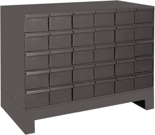 Durham - 30 Drawer, Small Parts Steel Storage Cabinet - 11-3/4" Deep x 34" Wide x 26-7/8" High - Caliber Tooling