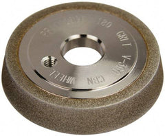 Darex - 3" Diam, 3/4" Hole Size, 1-1/4" Overall Thickness, 180 Grit, Type 12 Tool & Cutter Grinding Wheel - Medium Grade, CBN - Caliber Tooling