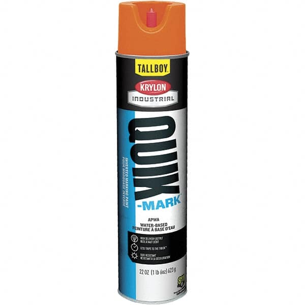 Krylon - 25 fl oz Orange Marking Paint - 35 to 71 Sq Ft Coverage, Water-Based Formula - Caliber Tooling