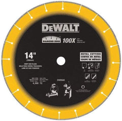 DeWALT - 14" Diam, 1" Arbor Hole Diam, 20 Tooth Wet & Dry Cut Saw Blade - Diamond-Tipped, Standard Round Arbor - Caliber Tooling