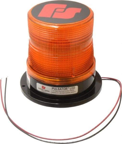 Federal Signal Emergency - Class II Candelas, Variable Flash Rate, Permanent Mount Emergency LED Beacon Light Assembly - Powered by 12 to 24 Volts, Amber - Caliber Tooling