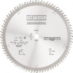 DeWALT - 10" Diam, 5/8" Arbor Hole Diam, 80 Tooth Wet & Dry Cut Saw Blade - Tungsten Carbide-Tipped, Standard Round Arbor - Caliber Tooling