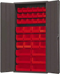 Durham - 36 Bin Storage Cabinet - Steel, 36" Wide x 18" Deep x 72" High, Red - Caliber Tooling