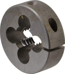 Cle-Line - 1/2-13 UNC Thread, 1-1/2" Outside Diam Carbon Steel Round Die - 2" Thick, Right Hand Thread, Adjustable - Exact Industrial Supply