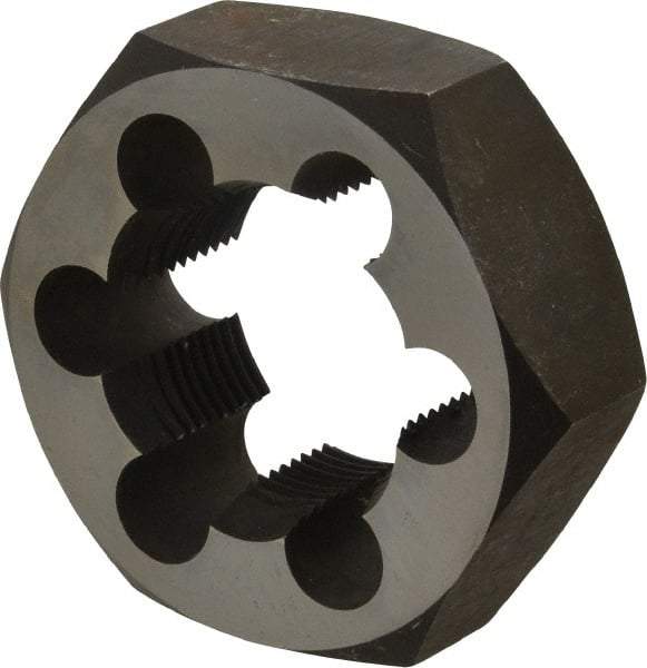 Cle-Line - 1-1/2 - 12 UNF Thread, 2-9/16" Hex, Hex Rethreading Die - Carbon Steel, 1" Thick, Series 0650 - Exact Industrial Supply