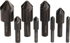 Hertel - 8 Piece, 1/4 to 1" Head Diam, 82° Included Angle, Countersink Set - Caliber Tooling