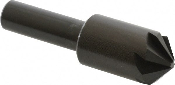 Hertel - 5/8" Head Diam, 3/8" Shank Diam, 6 Flute 100° High Speed Steel Countersink - Caliber Tooling