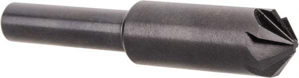 Hertel - 3/8" Head Diam, 1/4" Shank Diam, 6 Flute 100° High Speed Steel Countersink - 2" OAL, Straight Shank - Caliber Tooling