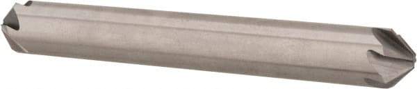 Hertel - 1/4" Head Diam, 1/4" Shank Diam, 6 Flute 90° High Speed Steel Countersink - 2" OAL, Straight Shank - Caliber Tooling